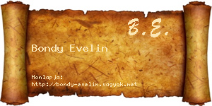 Bondy Evelin névjegykártya
